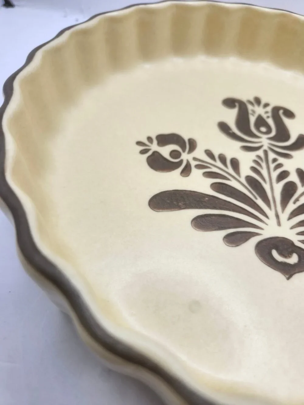 Vintage Pfaltzgraff China Quiche Dish in Village Pattern